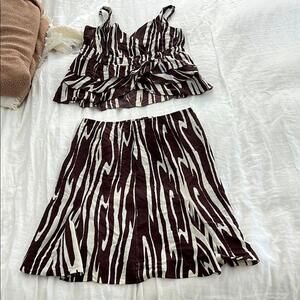 Vintage Y2K Think Tank 2 Piece Animal Print Set - Tank and Skirt 8/M